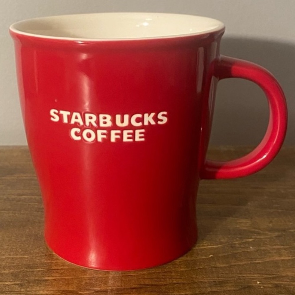 2008 Starbucks red mug 14oz